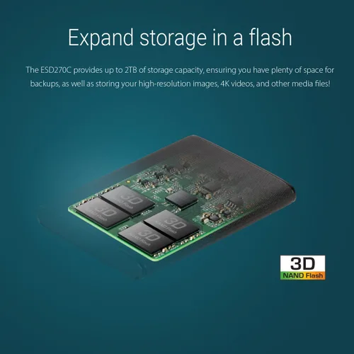 Vista 6 de Transcend ESD270 SSD externo de 250 GB para iPhone16/15/iPad/Mac/Windows/Android, PC/Laptop/Tablet/TV/Consola de juegos, SSD portátil con respaldo