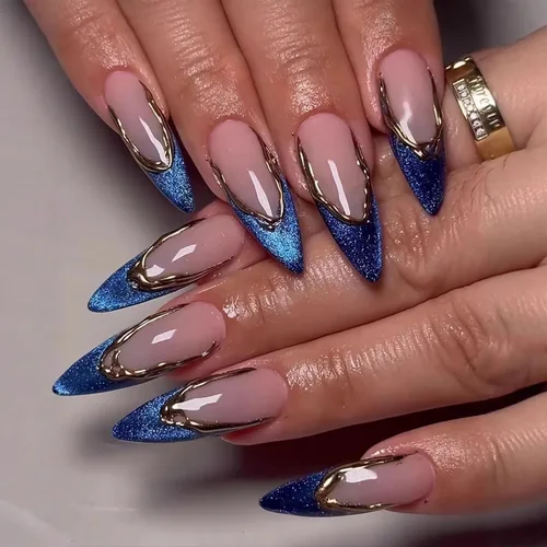 Vista 14 de BABALAL - Uñas postizas largas a presión, uñas postizas negras y rojas, uñas acrílicas de almendra con diseño gótico de vampiro, uñas adhesivas