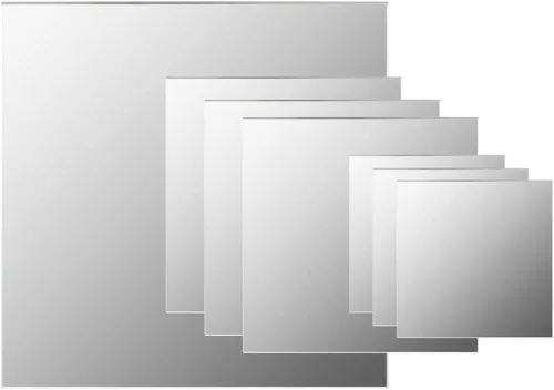 Vista 3 de Juego de 7 espejos de pared cuadrados de vidrio, espejo cuadrado, decoración de pared, decoración de fiesta, espejo adhesivo, espejo cosmético