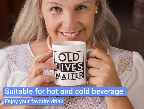 Vista 5 de Taza de café Old Lives Matter Old Lives Still Matter, regalos para hombres, Old Lives Still Matter, taza de café de 11 onzas, regalos para hombres
