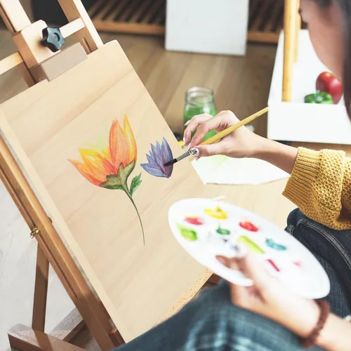 Vista 6 de GNIEMCKIN Paquete de 12 tableros de lienzo de madera para pintar, paneles de lienzo de 9 x 12 pulgadas para proyectos de arte, paneles de artista