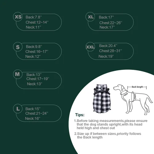 Vista 6 de Chaqueta de invierno para perro, abrigo impermeable para perro con arnés integrado, chaleco para cachorros, ropa para mascotas pequeñas con forro
