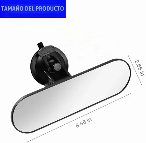 Vista 2 de 1 espejo retrovisor con ventosa, espejo retrovisor HD para automóvil, ABS ajustable antirreflejo, para la mayoría de automóviles, SUV, camiones