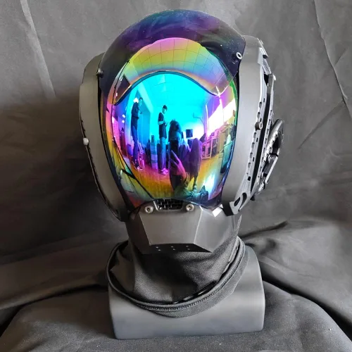 Vista 8 de Máscara punk cosplay para hombres, equipo mecánico de ciencia ficción, cosplay, máscara de Halloween, accesorios para fiestas y festivales de música