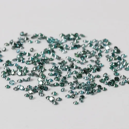 Vista 2 de Lote redondo de diamantes sueltos naturales SI1SI2 Clarity Blue-Green Color 100% diamantes reales Lote..