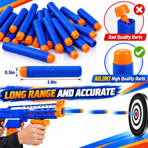Vista 6 de Paquete de 2 chalecos tácticos para niños, juego de pistolas Nerf N-Strike Elite Series Wars con dardos de repuesto, clips de recarga, bolsa