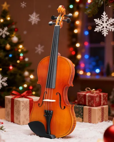 Vista 6 de Ktaxon Violín 4/4 Juego de Tamaño Completo Fiddle, Kit Completo de Violines Acústicos con Tablero Hecho a Mano, Estuche Rígido Ligero de Iniciación