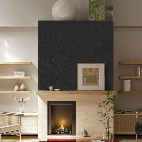 Vista 4 de Cohoo Home Papel pintado de seda negra para despegar y pegar para dormitorio Papel de contacto texturizado sólido negro para gabinetes y cajones