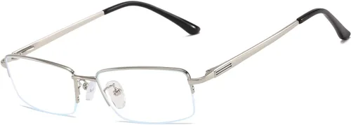 Vista 14 de Half Rimless Metal Eyewear Frames Blue Light Blocking Transparent Lens Business Glasses