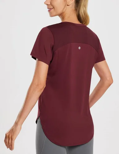 Vista 4 de BALEAF Women's Short Sleeve Running Shirts Athletic Lightweight Quick Dry Workout Training Yoga Crewneck Tops
