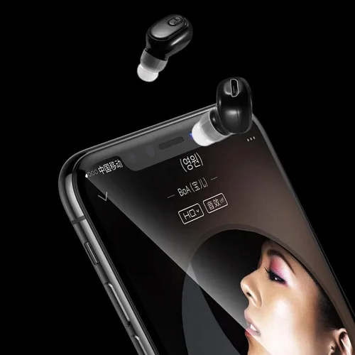 Vista 5 de SANWENYU - Auriculares inalámbricos Bluetooth de un solo oído con Bluetooth en la oreja Mini Invisible Bluetooth Auricular de negocios (marrón)