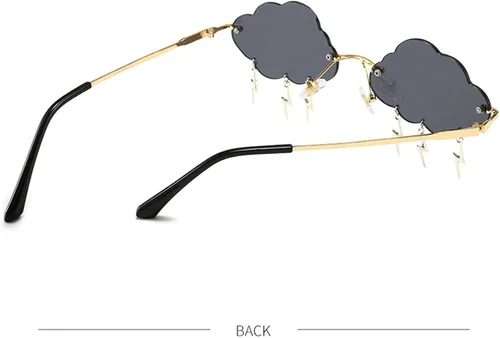 Vista 6 de ENTHYI Gafas de sol Cloud Lightning para mujereshombres sin montura para fiesta sin montura
