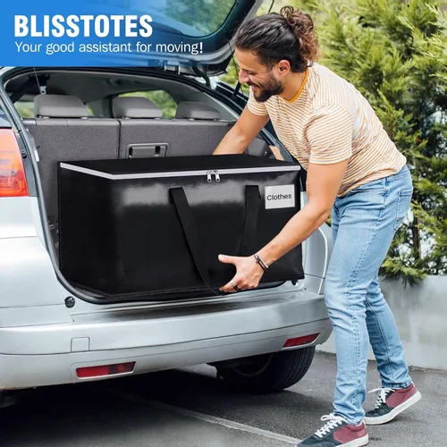 Vista 6 de BlissTotes Bolsas de mudanza, cajas de mudanza resistentes con cremalleras superiores y asas resistentes, bolsas de almacenamiento para ahorrar