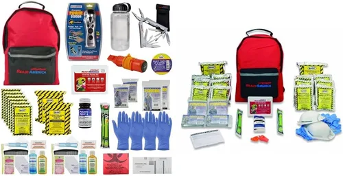 Vista 7 de Ready America 70185 kit de emergencia de gran calidad para 1 persona, mochila para 3 días