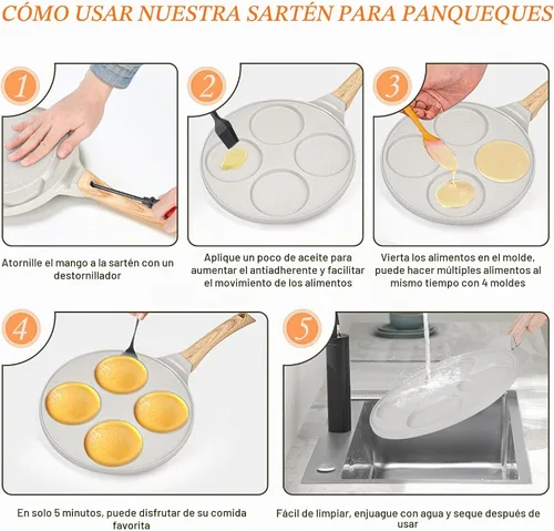 Vista 3 de Sartén para panqueques de 10.5 pulgadas adecuada para todas las estufas de Beige