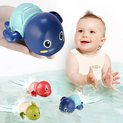 Vista 8 de Juguetes de baño para niños de 1 a 3 años de edad, regalos para niños, juguetes de tortuga nadadora para el baño, juguetes flotantes y de cuerda