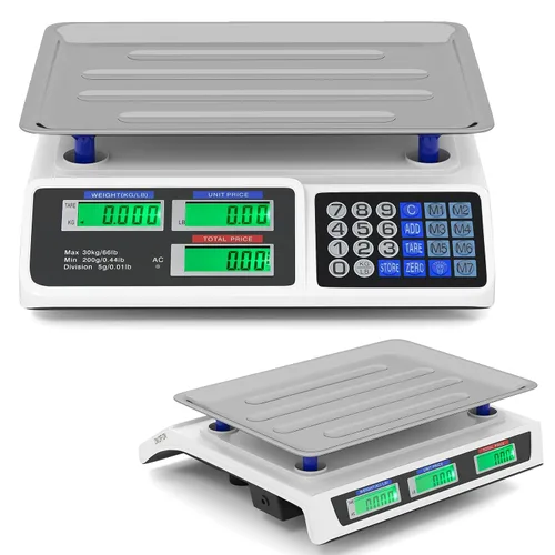 Vista 10 de Goplus Báscula de cálculo de precios de 88 lb/40 kg, báscula digital comercial de alimentos con función de conteo, plataforma de acero inoxidable