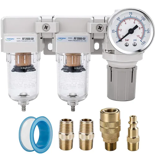 Vista 13 de Sistema de secado de aire NANPU NPT de 1", filtros de aire dobles y regulador de presión