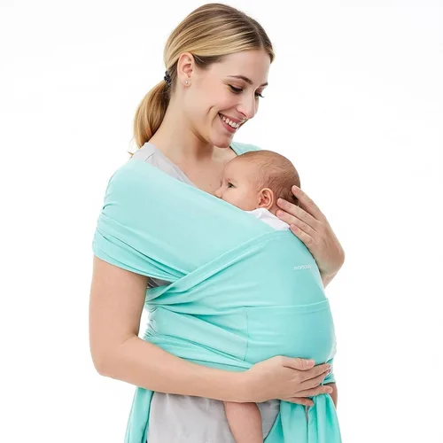 Vista 12 de Momcozy Portabebés AirMesh – El cabestrillo de verano perfecto para recién nacidos a niños pequeños de 8 a 35 libras – Envoltura de bebé de tela