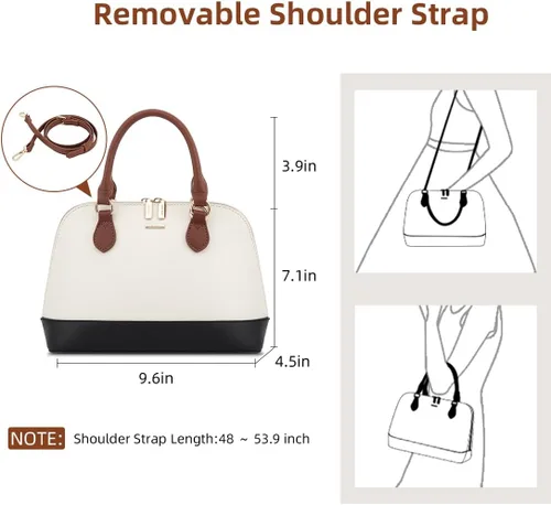 Vista 4 de LOVEVOOK Bolso para Mujer Pequeño Bolsos Cruzados Clásico Doble Cremallera Asa Superior Bolso Satchel Tipo Cúpula