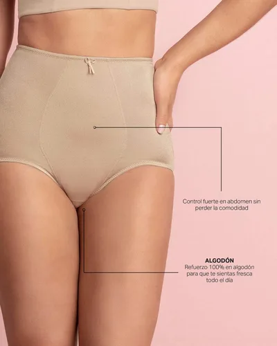 Vista 5 de Leonisa Bragas de cintura alta con control de abdomen, ropa interior con efecto de levantamiento de glúteos para mujer