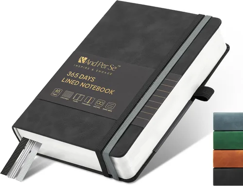Vista 46 de ⩓ Per Se Cuaderno de Diario con Líneas (3 Paquetes), 160 Páginas Papel Grueso 100GSM, A5 Tapa Dura Cuadernos con Rayas Universitarias para Escribir