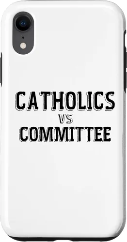 Vista 25 de Catholics Vs Committees Funny Catholic School Humor Case for iPhone 16