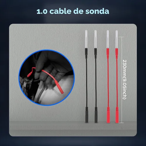 Vista 7 de AUTOOL Kit de 48 cables de prueba para multímetro de silicona con sondas de perforación de alambre reemplazables, clips de cocodrilo, clips
