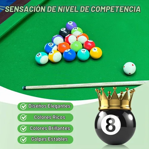 Vista 4 de HMQQ Vibrantes bolas de billar estilo TV, juego de 16 bolas de billar de 2