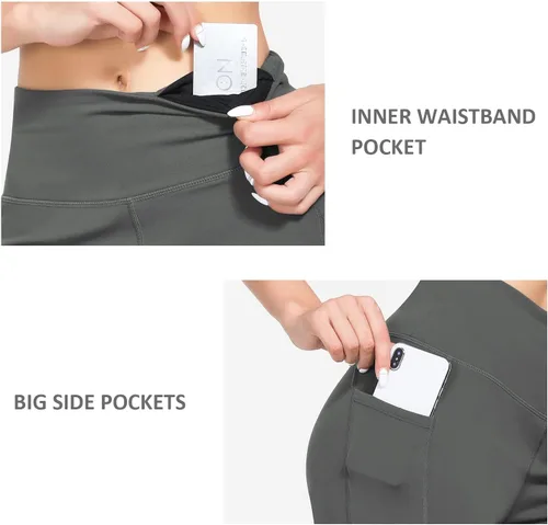 Vista 5 de BALEAF Pantalones de yoga con bolsillos para mujer de 29 pulgadas 32 pulgadas, pierna recta, cintura alta, pantalones de entrenamiento casuales