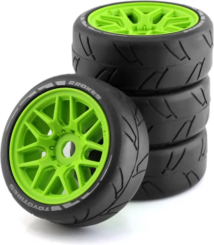 Vista 8 de Lifehead 1/8 Escala 4.055 in Diámetro Exterior RC Flat Track Car Rally Coche Neumáticos y llantas para HPI WR8 HSP Hobao ARRMA Redcat Losi Kyosho