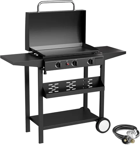 Vista 10 de Plancha de gas para barbacoa de 2 quemadores, 25.6 pulgadas