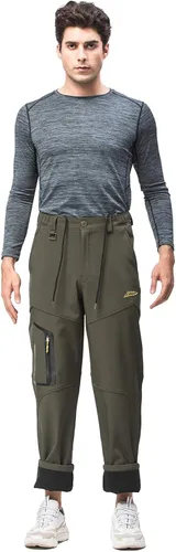 Vista 4 de Mr.Stream Pantalones de chándal para hombre de pesca, camping al aire libre, senderismo, pantalones de forro polar con cordón interno