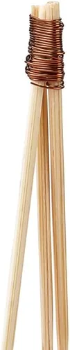Vista 9 de Púas de cóctel de 3.5 pulgadas, 100 pinchos desechables para aperitivos, parte superior de cobre, palillos de dientes decorativos de bambú natural
