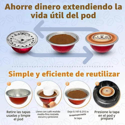Vista 5 de AANQQ Cápsulas Vertuo reutilizables para Nespresso: mejor que ahorrar dinero en papel de aluminio