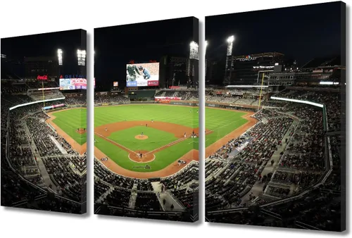 Vista 101 de TUMOVO Arte de pared en lienzo para estadio deportivo, arte de pared de campo Wrigley en Chicago, pinturas de Chicago, impresiones sobre lienzo