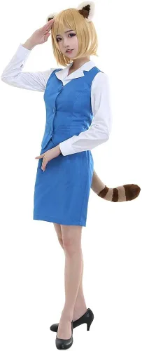 Vista 2 de Haikyuu - Disfraz de anime para mujer, traje de oficina, uniforme con cola y orejas