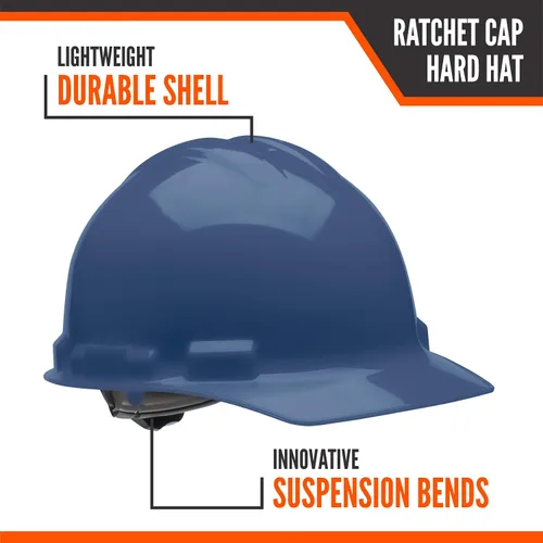 Vista 2 de Casco Malta Dynamics – Casco de construcción y seguridad estilo gorra para hombres y mujeres, sistema de suspensión de 4 puntos, conforme a OSHA