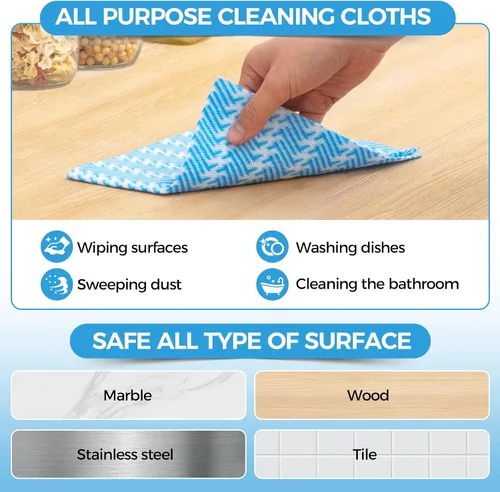 Vista 3 de Handi Wipes - Paños reutilizables, desechables, toallas de limpieza secas, toallitas de cocina reutilizables, paños de secado rápido, multiusos