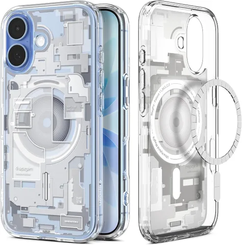 Vista 26 de Spigen Ultra Hybrid MagFit Impresión Digital Directa - Funda para iPhone 16 Pro [Diseño Personalizado][Compatible con Magsafe] - Analógica DDP