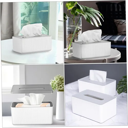 Vista 4 de Contenedor de almacenamiento de servilletas de papel corrugado para oficina en casa, 1 ud