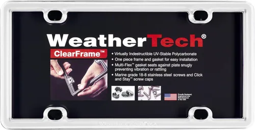 Vista 9 de WeatherTech ClearCover - Cubierta de lente de acrílico transparente con marco duradero que protege las matrículas, color negro