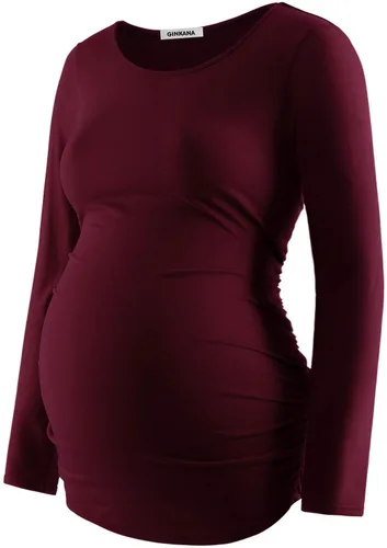 Vista 27 de GINKANA Camiseta de béisbol para mujer, cuello redondo, manga raglán floral, camiseta superior de maternidad, blusa para embarazo Esqueleto A-glow