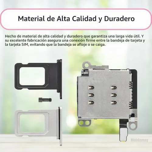 Vista 5 de Para iPhone 13 Dual SIM Card Reader Flex Cable con Negro y Plata Bandeja de Tarjeta SIM Doble Soporte de Ranura Adaptador de Reemplazo con Kit
