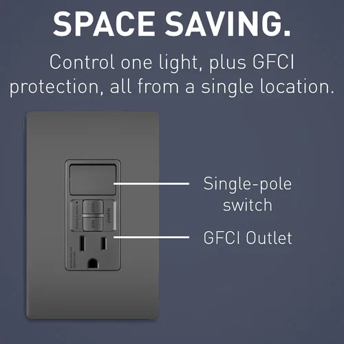 Vista 3 de Pass & Seymour 1597swttrbkccd4 GFCI Receptacle/single-pole Switch, 15 A, Negro, 4