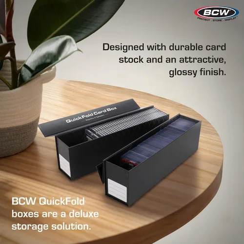 Vista 4 de BCW QuickFold® Cajas de almacenamiento de tarjetas para magnéticos y toploaders – Paquete de 3 Caja portadora de tarjetas con cierre magnético