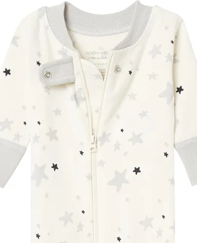 Vista 5 de Moon and Back by Hanna Andersson Pijama unisex de una pieza de algodón orgánico con pies de manga larga para bebés