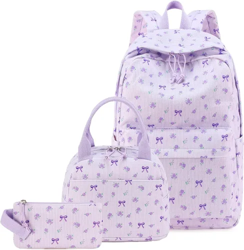 Vista 32 de Bluboon - Mochila escolar para niñas y mujeres para uso diario y de estilo informal, para portátil de 15 pulgadas, con bolsa para almuerzo y bolsa