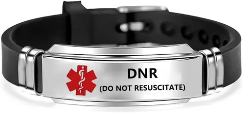 Vista 9 de NanMuc Pulsera de identificación de alerta médica roja de primeros auxilios de emergencia grabada con láser Alerta de salud ajustable pulsera