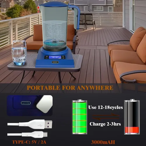 Vista 3 de Máquina de botella de agua alcalina de hidrógeno, generador de agua de hidrógeno, generador de agua de hidrógeno, dispensador de jarra con pantalla